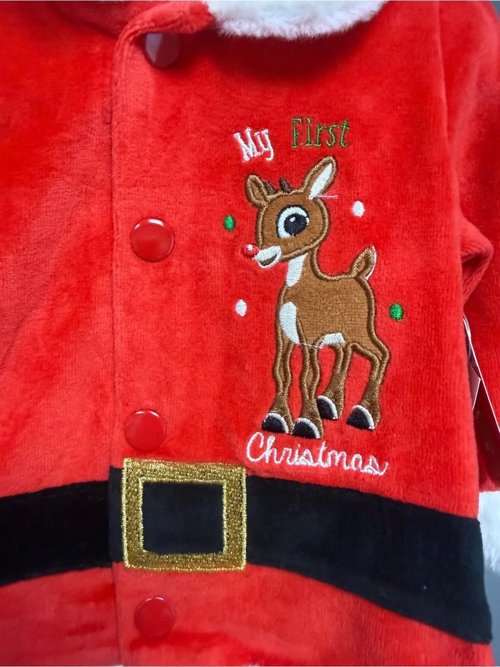 NWT Rudolph Baby My First Christmas 3-Piece Santa Outfit – 9 Months